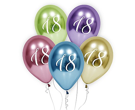 GOD BALOANE LATEX "18" balloons, platinum, 30cm 5/set GZ-18P5 [0]