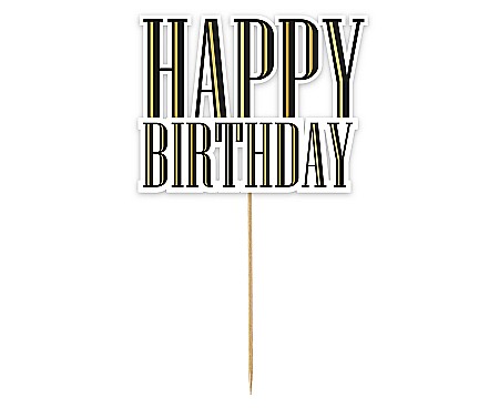 GOD DECORATIUNI PENTRU TORT B&C Happy Birthday, 13cm RV-DHBN [0]