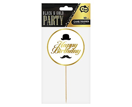 GOD DECORATIUNI PENTRU TORT B&G Party-Happy Birthday, hat and mustache, 10cm RV-DHBK [1]