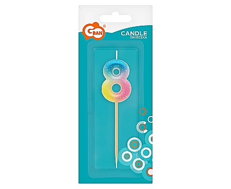 GOD LUMANARI TORT Number 8, pastel ombre, 4.5cm SF-POP8 [2]