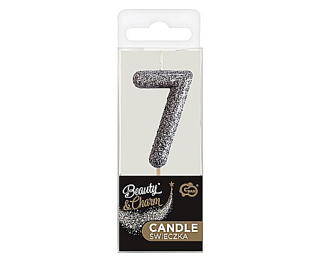 GOD LUMANARI TORT B&C Number 7, glitter black, 11.5cm BH-SPC7 [2]
