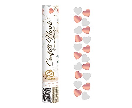 Confetti - GOD CONFETTI Confetti cannon Hearts, rose-gold and white, 30cm KP-SRZB