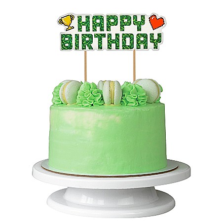 GOD DECORATIUNI DIN LEMN PENTRU TORT Game On - Happy Birthday, 14.5cm PF-DTGH [1]
