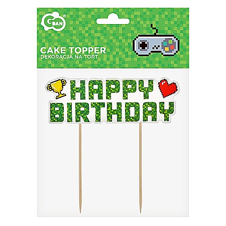 GOD DECORATIUNI DIN LEMN PENTRU TORT Game On - Happy Birthday, 14.5cm PF-DTGH [2]