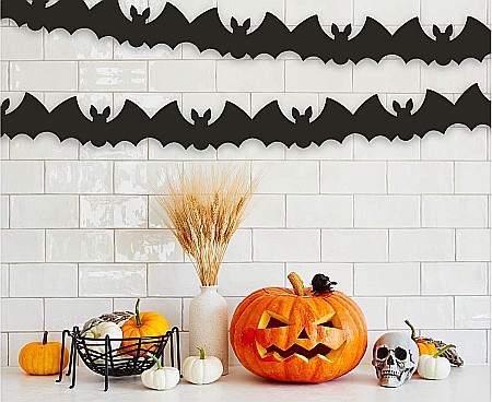 HOBBY - GOD GHIRLANDA DIN HARTIE Bat, black, 10.5*25*300cm PF-GNIE