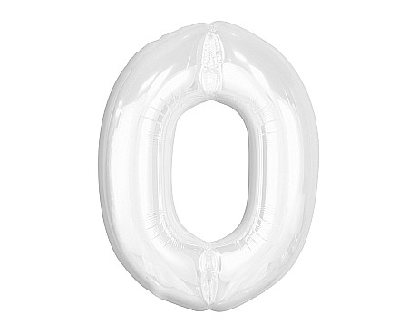 ARTICOLE PARTY - GOD BALON FOLIE ALUMINIU B&C Number 0, white, 92cm CH-B9B0