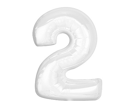 ARTICOLE PARTY - GOD BALON FOLIE ALUMINIU B&C Number 2, white, 92cm CH-B9B2