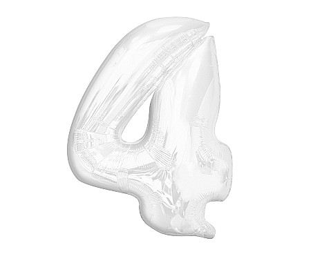 GOD BALON FOLIE ALUMINIU B&C Number 4, white, 92cm CH-B9B4 [0]