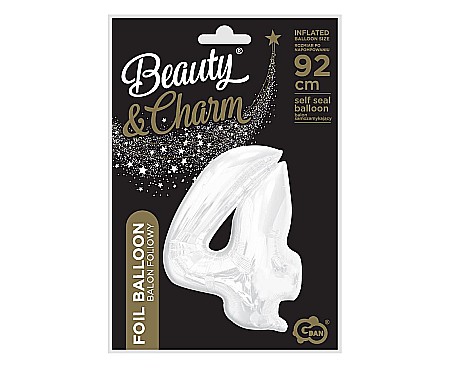 GOD BALON FOLIE ALUMINIU B&C Number 4, white, 92cm CH-B9B4 [2]