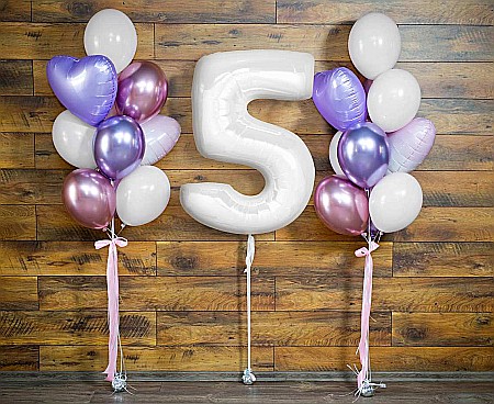 GOD BALON FOLIE ALUMINIU B&C Number 5, white, 92cm CH-B9B5 [1]