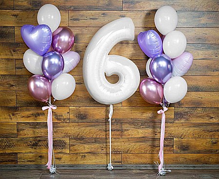 GOD BALON FOLIE ALUMINIU B&C Number 6, white, 92cm CH-B9B6 [1]