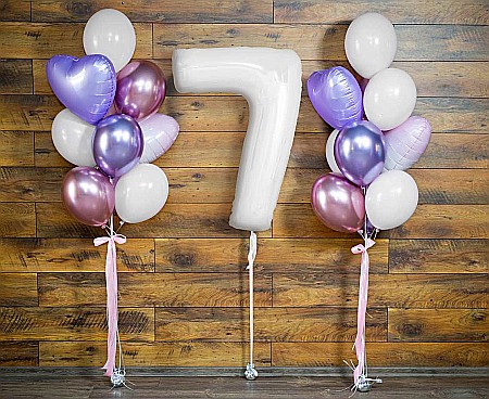 GOD BALON FOLIE ALUMINIU B&C Number 7, white, 92cm CH-B9B7 [1]