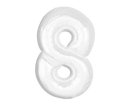 ARTICOLE PARTY - GOD BALON FOLIE ALUMINIU B&C Number 8, white, 92cm CH-B9B8