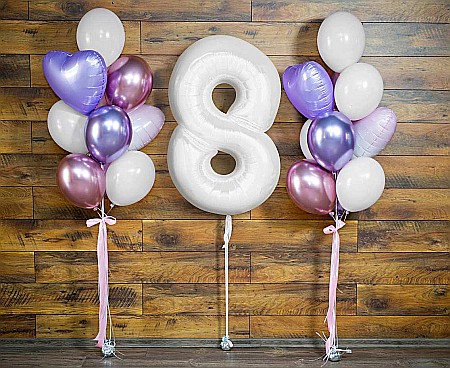 GOD BALON FOLIE ALUMINIU B&C Number 8, white, 92cm CH-B9B8 [1]