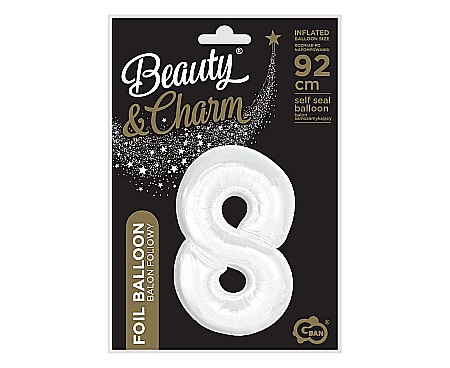 GOD BALON FOLIE ALUMINIU B&C Number 8, white, 92cm CH-B9B8 [2]