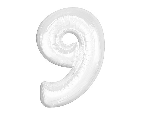 GOD BALON FOLIE ALUMINIU B&C Number 9, white, 92cm CH-B9B9 [0]