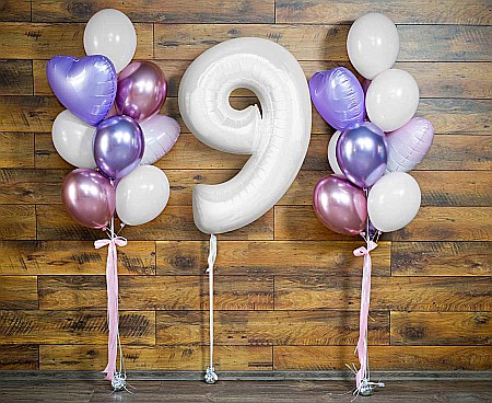 GOD BALON FOLIE ALUMINIU B&C Number 9, white, 92cm CH-B9B9 [1]