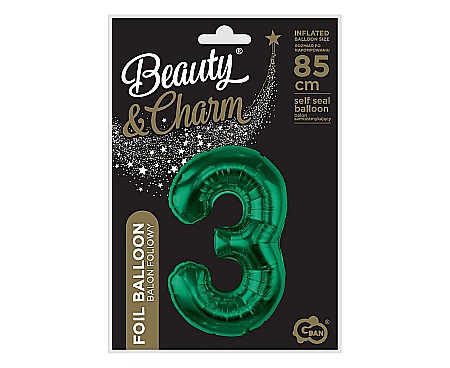GOD BALON FOLIE ALUMINIU Number 3, bottle green, 85cm CH-B8B3 [1]