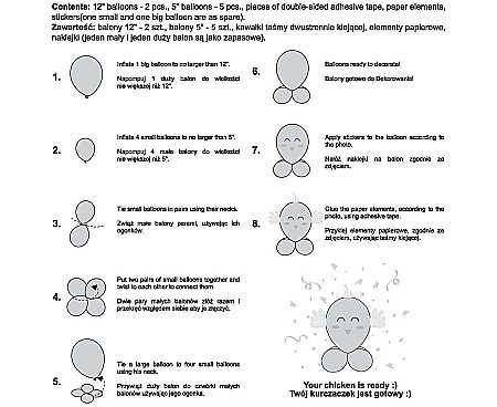 GOD SET BALON SMART Cute Animals - Chicken, 13-30cm, 7pcs GZ-UZKU [1]