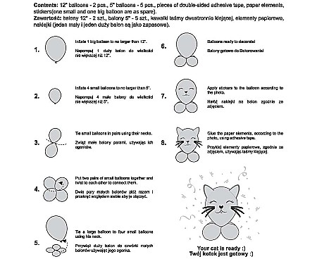 GOD SET BALON SMART Cute Animals - Cat, 13-30cm, 7pcs GZ-UZKO [1]