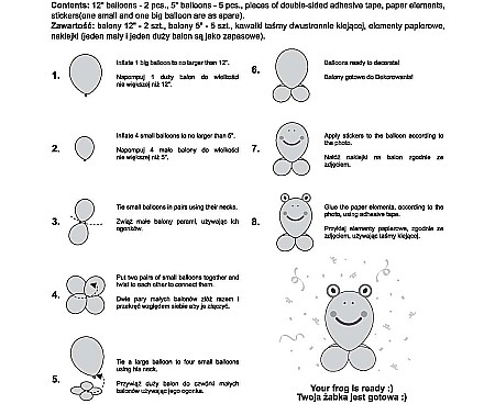 GOD SET BALON SMART Cute Animals - Frog, 13-30cm, 7pcs GZ-UZZA [1]