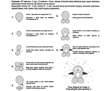 GOD SET BALON SMART Cute Animals - Penguin, 13-30cm, 7pcs GZ-UZPI [1]