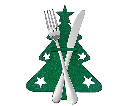 HOBBY - GOD SUPORT DIN POLIESTER PENTRU TACAMURI 16.5*20.5CM BRAD DE CRACIUN 4/SET NW-ETCH