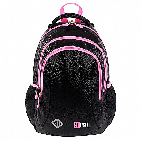 Ghiozdane, Rucsacuri, Trollere - MA RUCSAC SCOLAR ST.RIGHT 3 COMPARTIMENTE BLACK GLITTER BP-26 665356