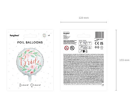 PD BALON FOLIE ALUMINIU Flower Bride, 45cm, white FB140 [2]