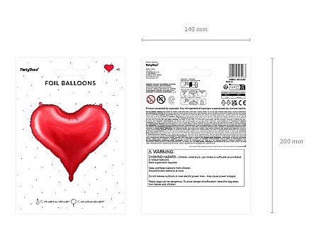 PD BALON FOLIE ALUMINIU Heart, 75x64.5cm, red FB141S-007 [5]
