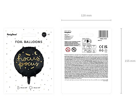PD BALON FOLIE ALUMINIU Hocus Pocus, 45cm, black FB149 [3]