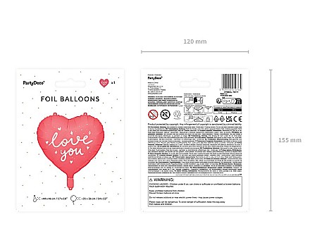 PD BALON FOLIE ALUMINIU Heart "i love you", 45cm, mix FB171 [4]