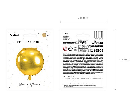 PD BALON FOLIE DE ALUMINIU  45 cm, gold FB176-019 [3]