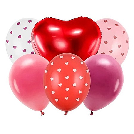 Baloane latex - PD BALOANE Balloon set, Be mine valentine 30cm, mix 6/set ZB1