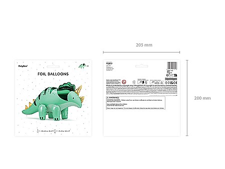 PD BALON FOLIE ALUMINIU Triceratops, 101x60.5cm, green FB186 [7]