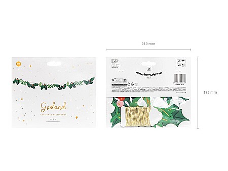 PD GHIRLANDA HARTIE Christmas, Mistletoe mix, 2m GL31 [3]