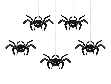 PD DECORATIUNI DIN HARTIE, Paper decoration Spiders, 27x17cm, black 5/set DNT10 [7]