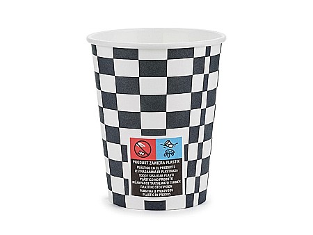 PD PAHARE CARTON Checkered Flag, 220ml, mix 6/set KPP74-EU3 [1]