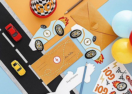 PD INVITATII PARTY MASINA + PLIC 6/SET ZPP3 [2]