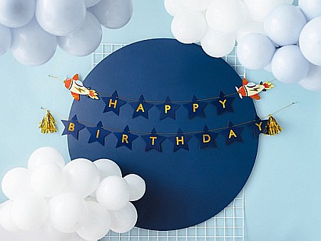 Bannere/ Ghirlande/ Cordoane - PD BANNER Happy Birthday Airplanes, 2.5cm, mix GRL108