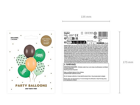 PD BALOANE Balloons 30cm, Dinosaur, mix, 6/set SB14P-335-000-6 [1]