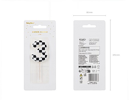 PD LUMANARI TORT Number 3, checkered flag pattern, mix 5.5cm SCU7-3 [2]
