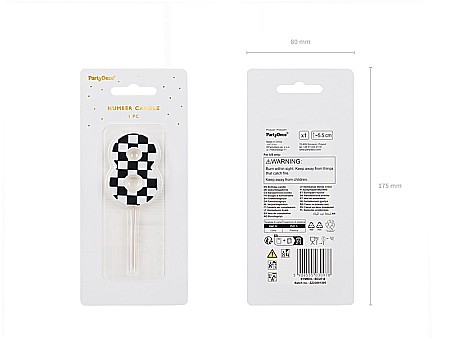 PD LUMANARI TORT Number 8, checkered flag pattern, mix 5.5cm SCU7-8 [2]