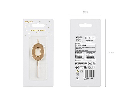 PD LUMANARI TORT Number 0, gold, 4.5cm SCU9-0 [2]