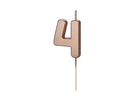ARTICOLE PARTY - PD LUMANARI TORT Number 4, rose-gold, 4.5cm SCU12M-4-019R