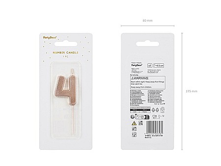 PD LUMANARI TORT Number 4, rose-gold, 4.5cm SCU12M-4-019R [2]