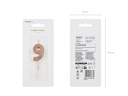 PD LUMANARI TORT Number 9, rose-gold, 4.5cm SCU12M-9-019R [2]