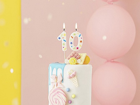 PD LUMANARI TORT Number 0, white confetti, 5.5cm SCU11-0 [1]