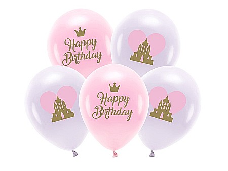 ARTICOLE PARTY - PD BALOANE Eco Balloons 33cm, Happy Birthday, mix, 5/set ECO33P-205-000-5