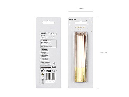 PD LUMANARI TORT Plain birthday candles, rose gold, 14cm 12/set SCD-4-019R [2]